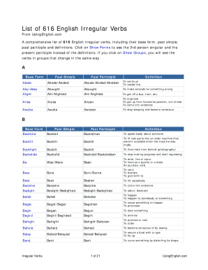 What Are Irregular Verbs, PDF, Verb