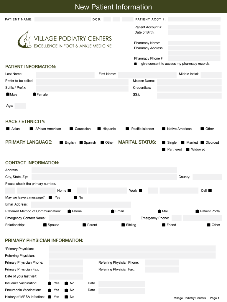 Podiatry Forms