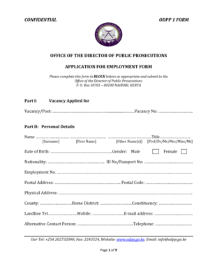 Odpp Application Form