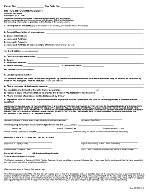 Notice of Commencement Naples Fl  Form