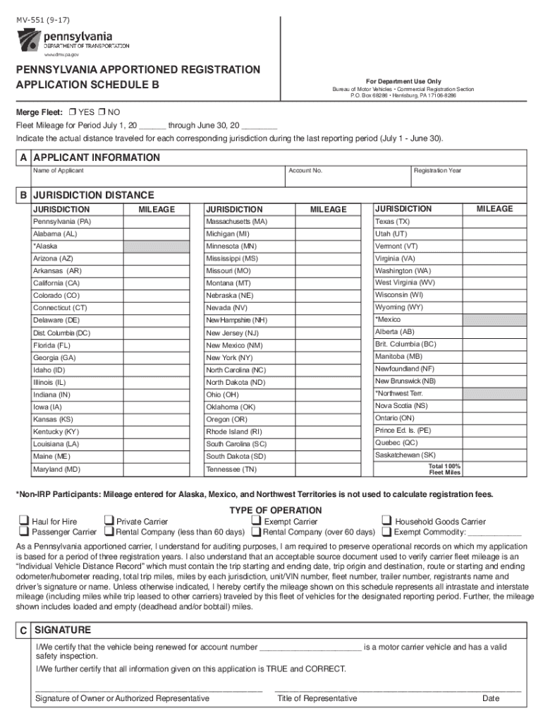  Apportioned Registration Forms and Publications 2017-2024