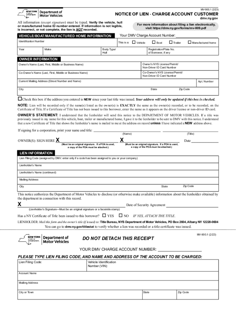  Notice of Lien Charge Account Customer 2023-2024