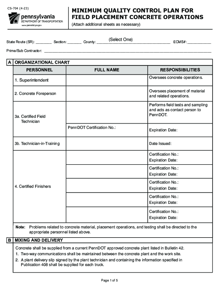  Ts149 Quality Control for Field Placed Concrete Technical 2023-2024