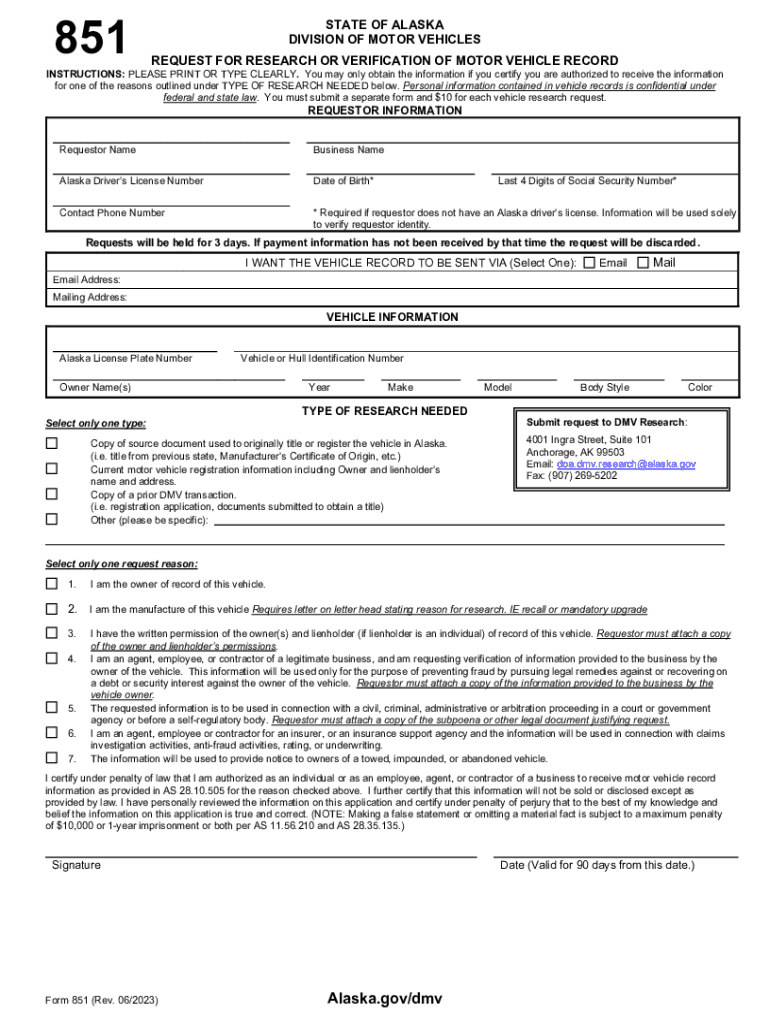  Alaska Department of Motor Vehicles AK DMV Forms 2023-2024