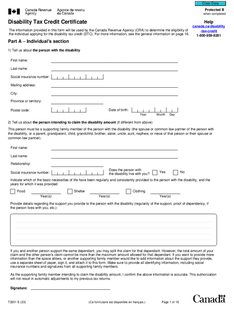 Who is Eligible Disability Tax Credit DTC  Form