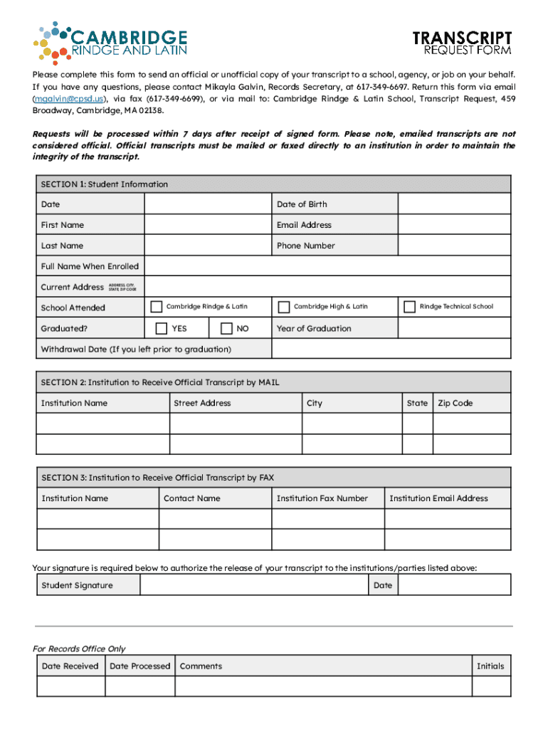  CRLS Transcript Request Form 07142023 2023-2024