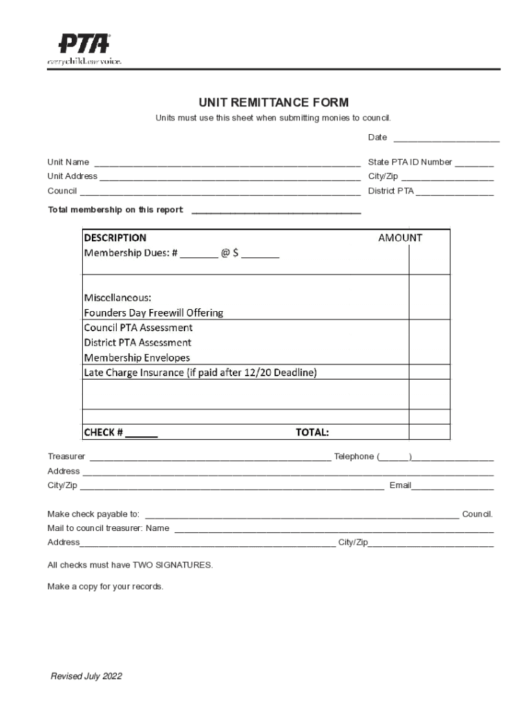  Money Matters Form 2022-2024