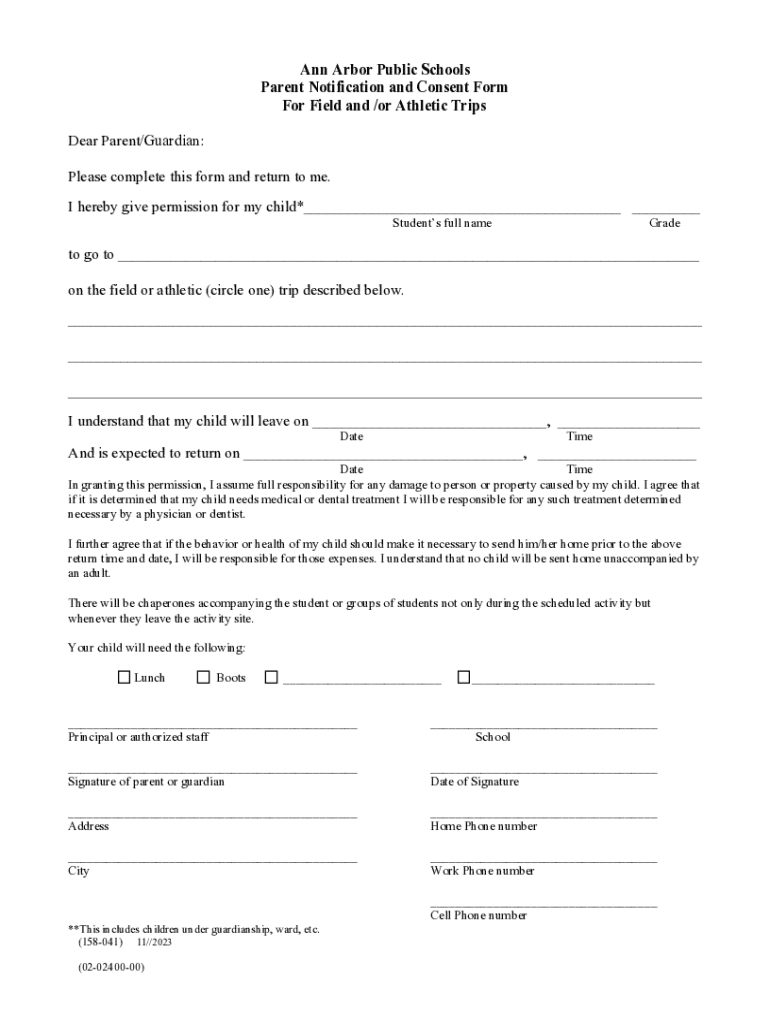  Printable Permission Slips Forms and Templates 2023-2024