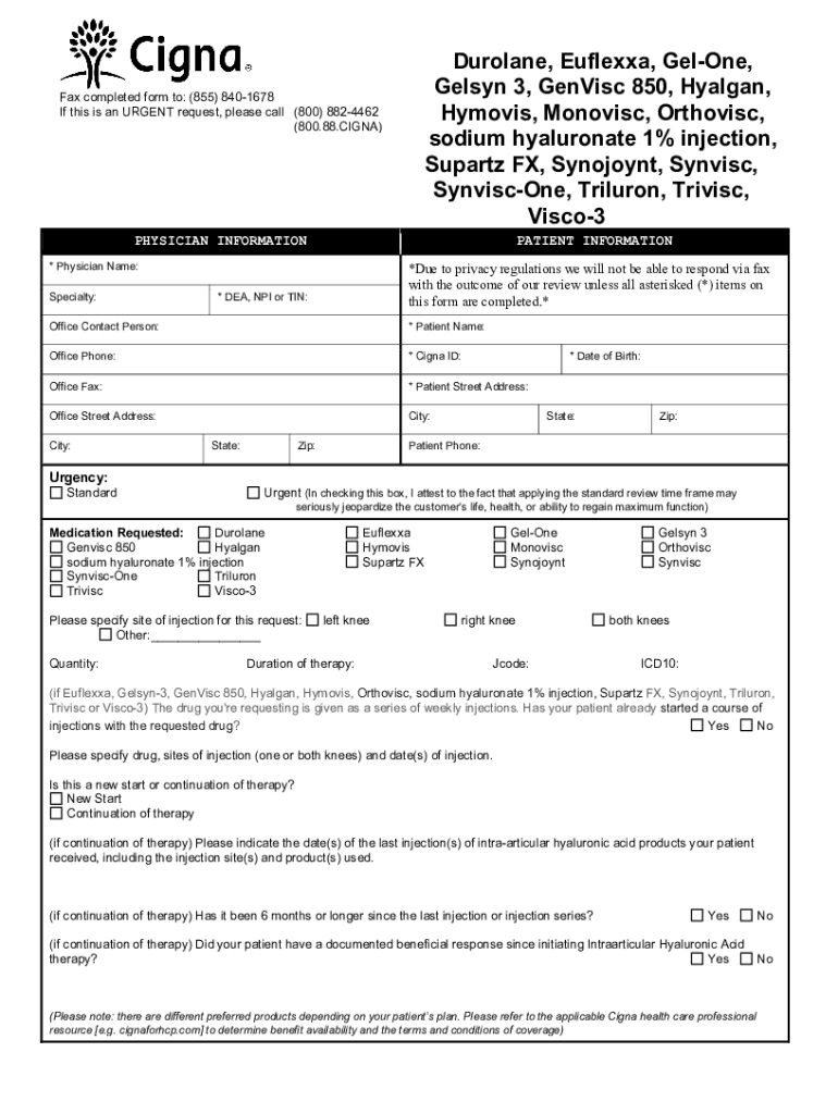  Hyaluronic Acid Drugs CCRD Prior Authorization Form Prior Authorization Form for Hyaluronic Acid Drugs 2024