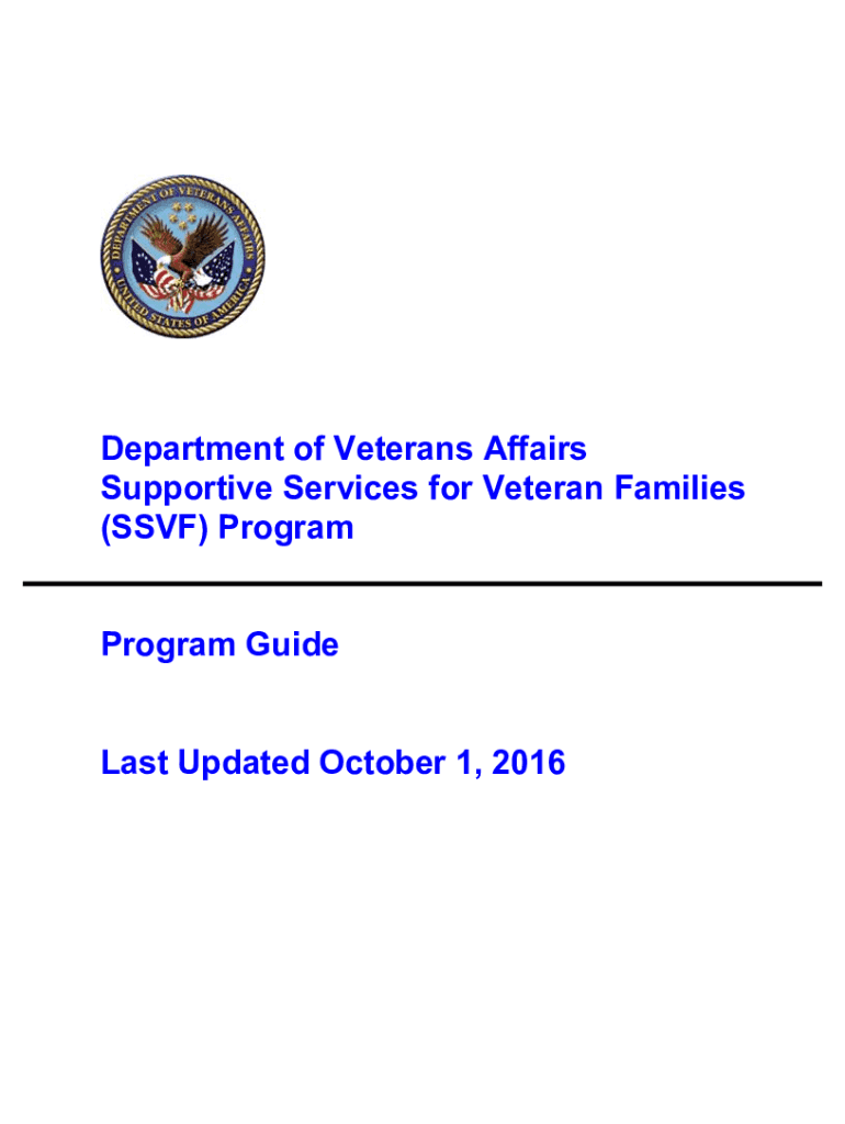  Microsoft Word SSVF Program Guide October Final DOCX 2016