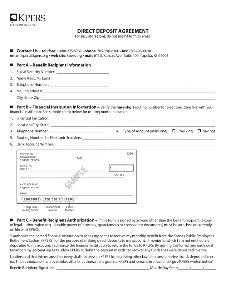  Direct Deposit Agreement 2017-2024