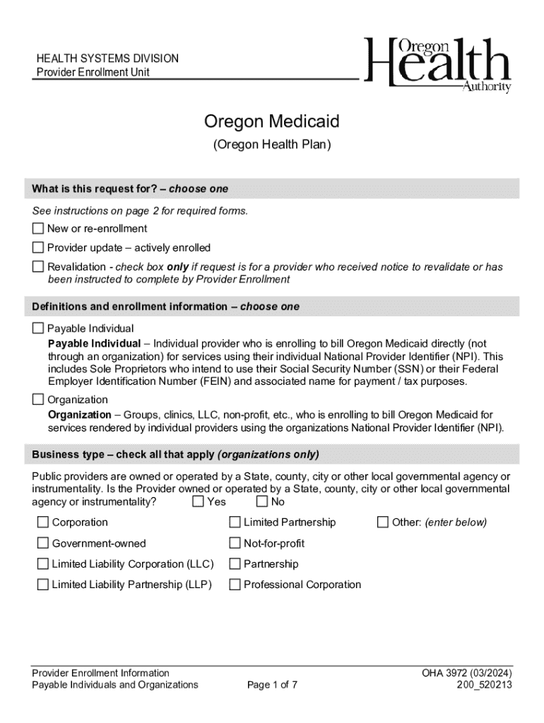  Medicaid Provider Enrollment Application and Agreement 2024