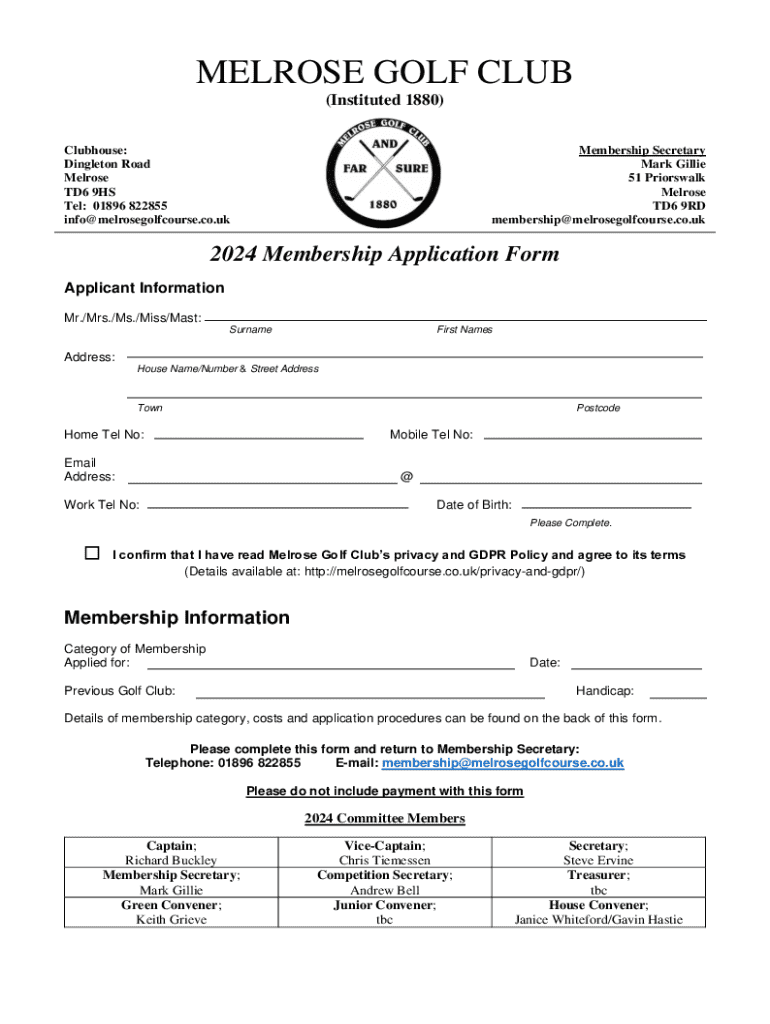 Melrose Golf Course Fax Email Print 2024