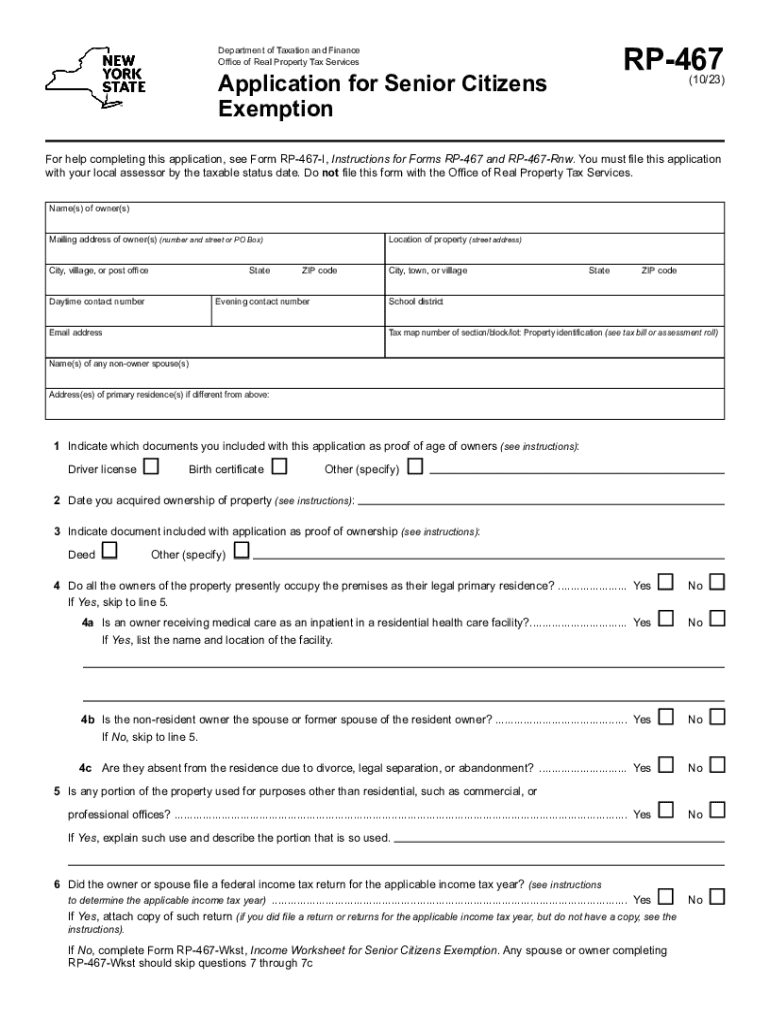  Form RP 467 Rnw718Renewal Application for Partial 2023-2024