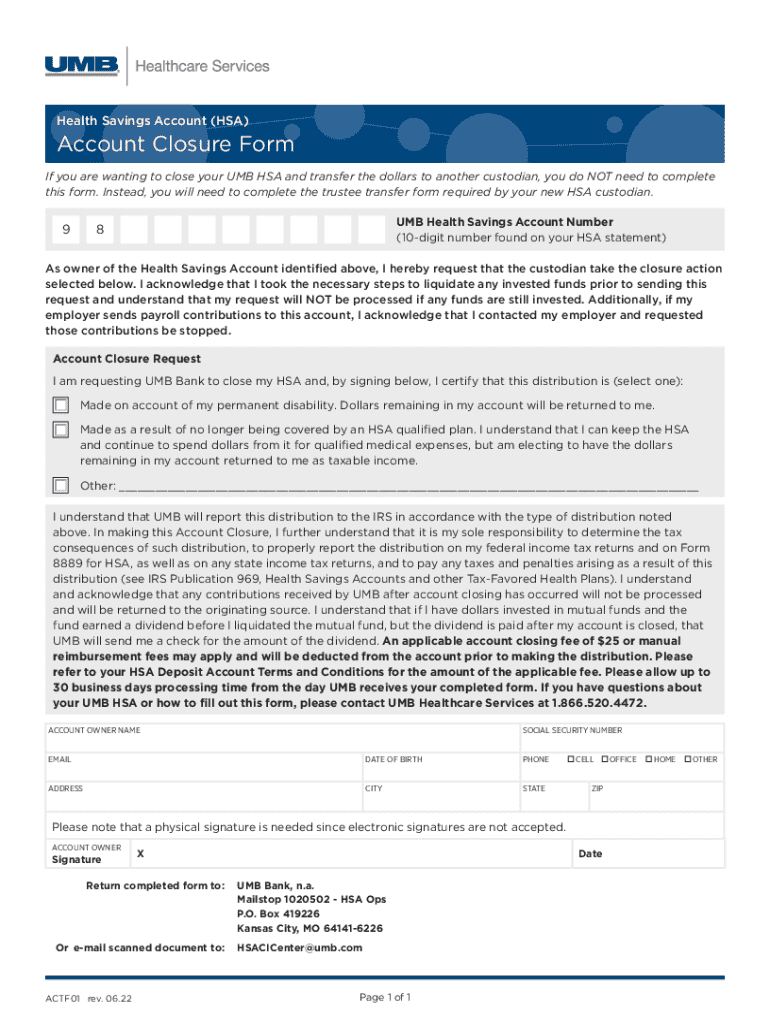  UMB BANK, N a HEALTH SAVINGS ACCOUNT 2022