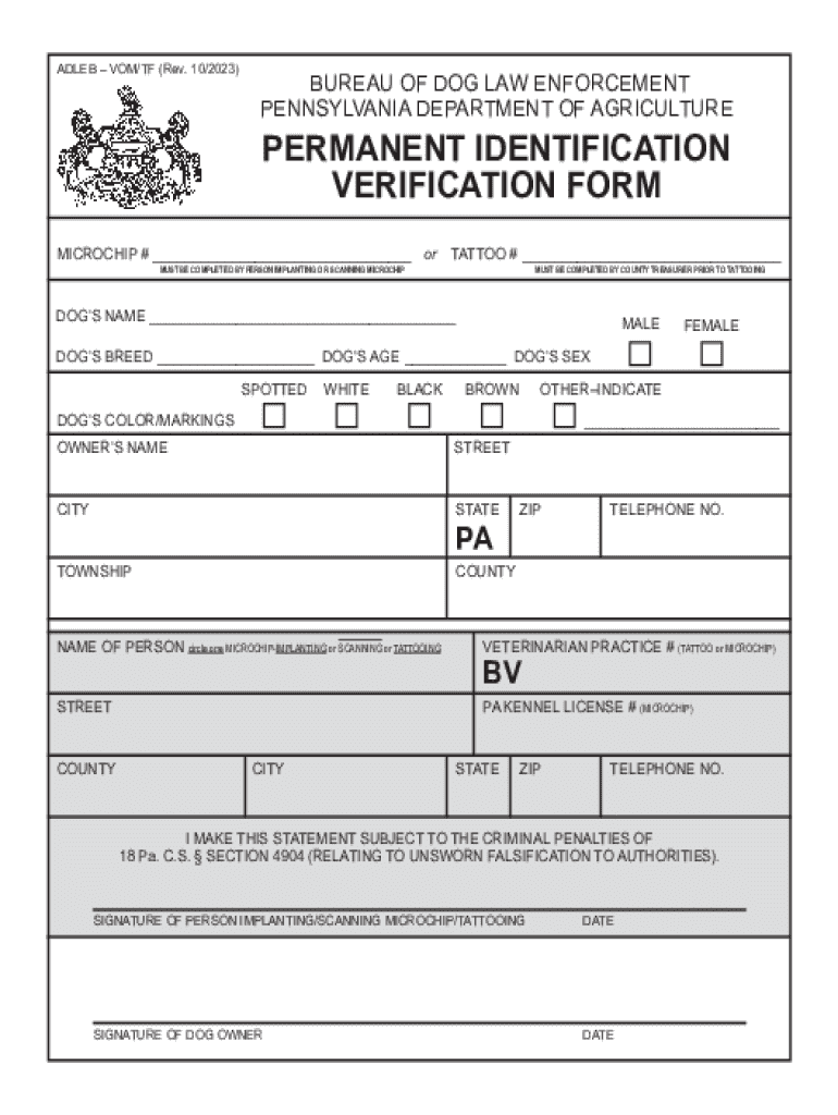  PERMANENT IDENTIFICATION VERIFICATION FORM 2023-2024