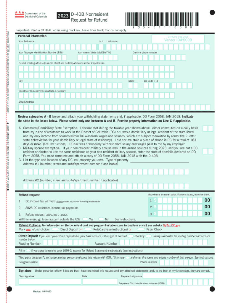 How Do I Claim a District of Columbia DC Refund for Taxes Form