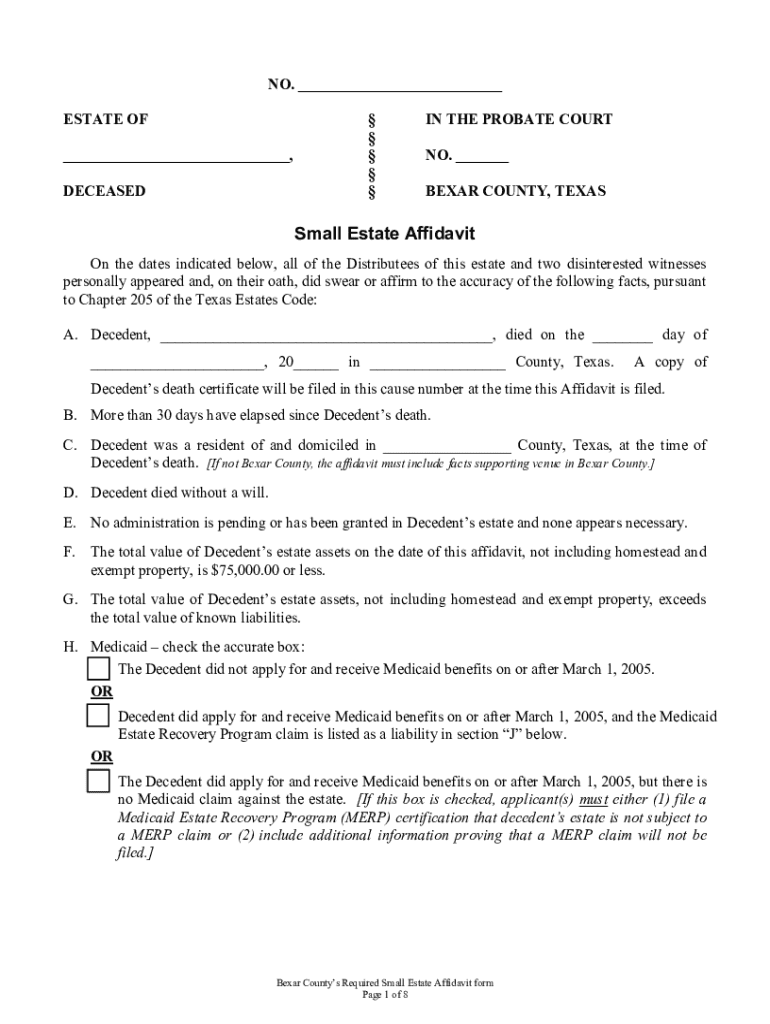  Small Estate Affidavit Policy 2021-2024