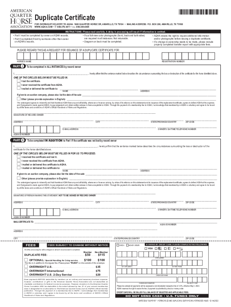  Duplicate Certificate Form 2022-2024