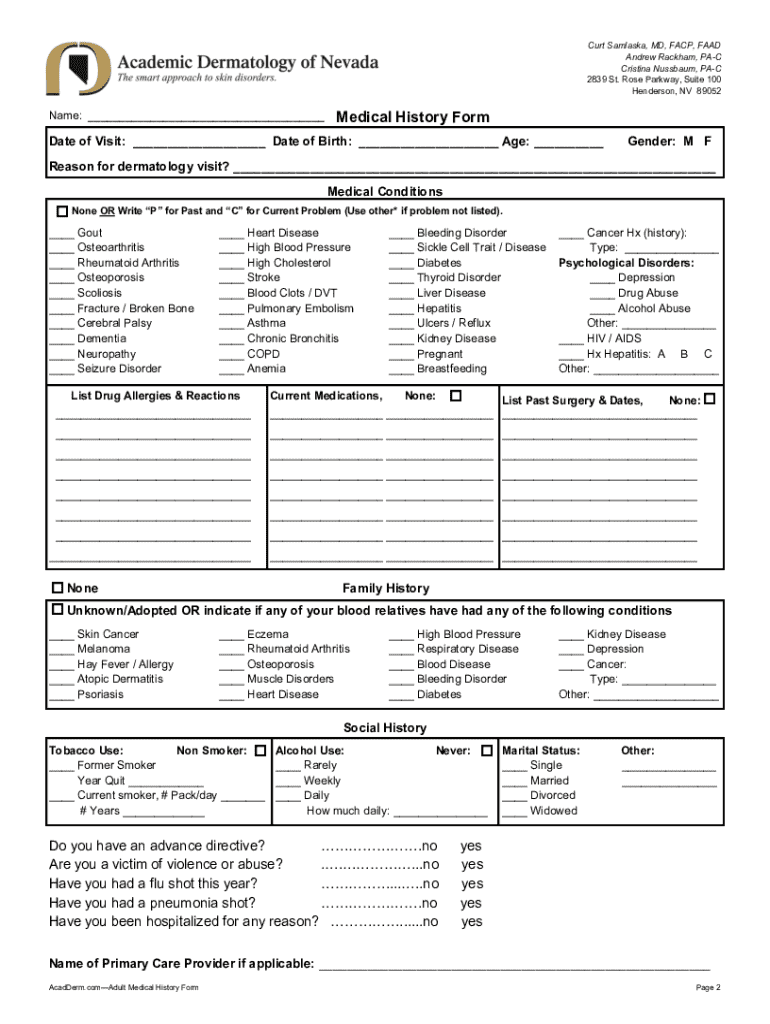  Academic Dermatology of Nevada Home 2019-2024