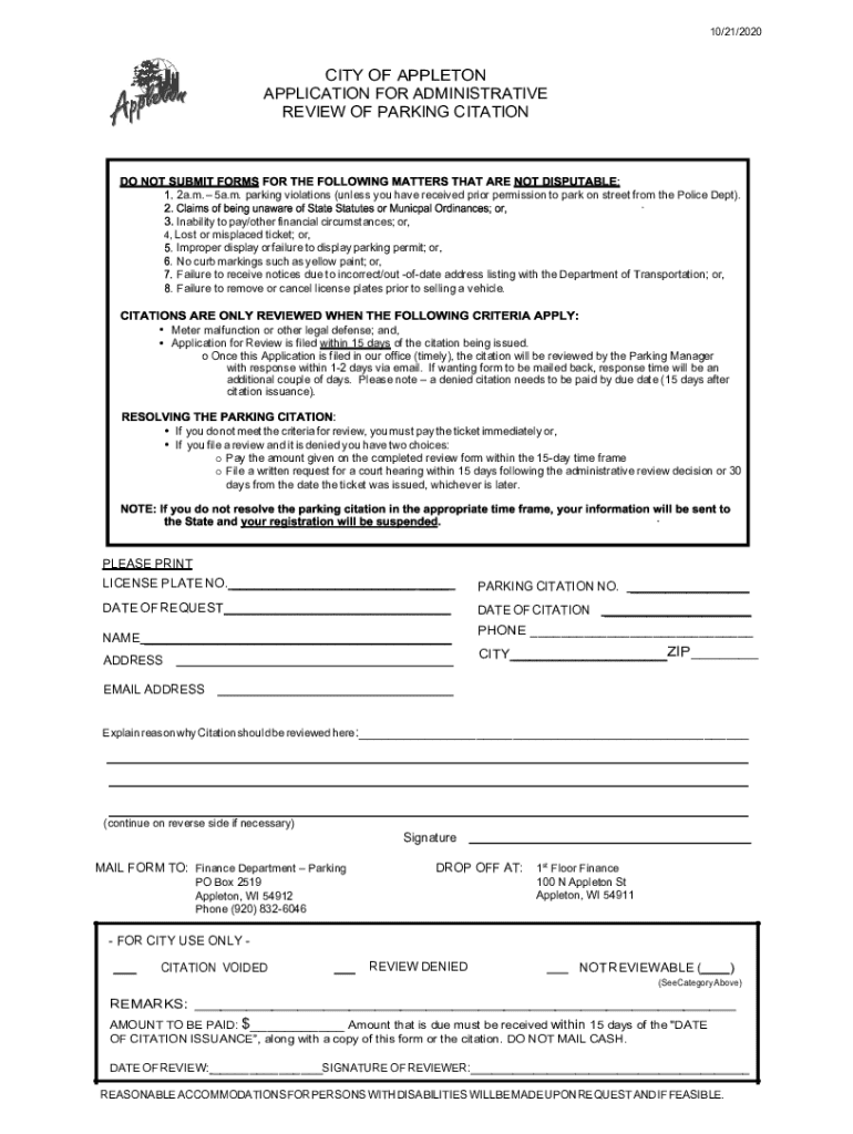  Overnight Street Parking RegulationsAppleton, WI 2020-2024