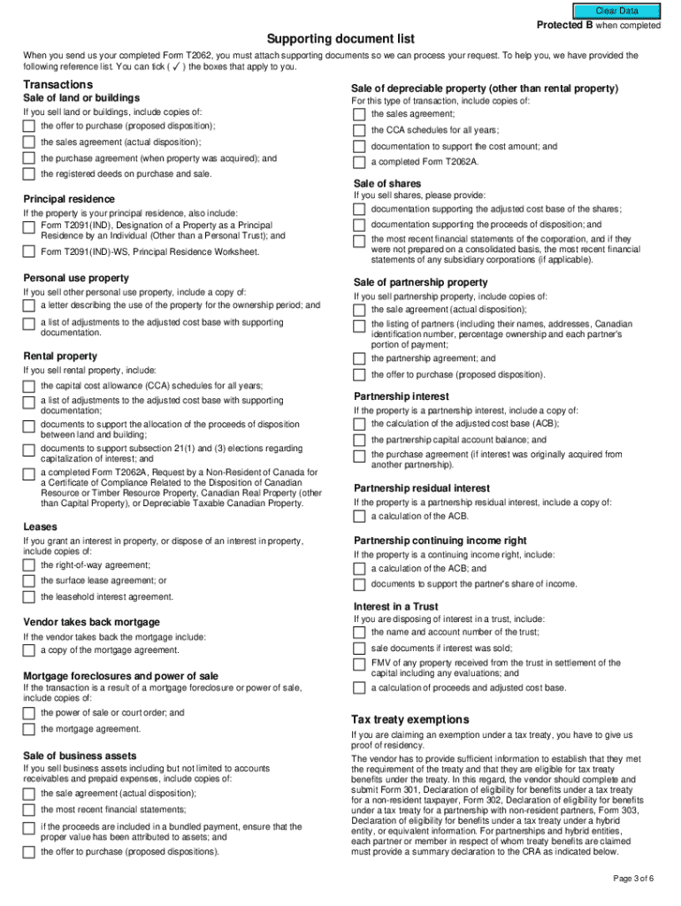 A Non Resident Disposing of Taxable Canadian Property  Form