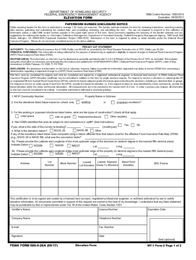 OMB Control Number 1660 0015  Form