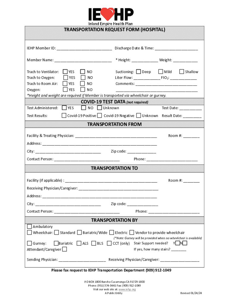 NEMT Physician Certification Statement Form 2024-2025