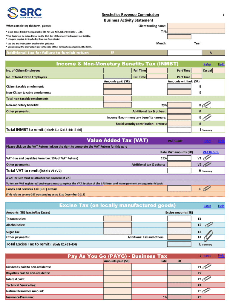  Revenue Administration Filing of Business Activity 2022-2024