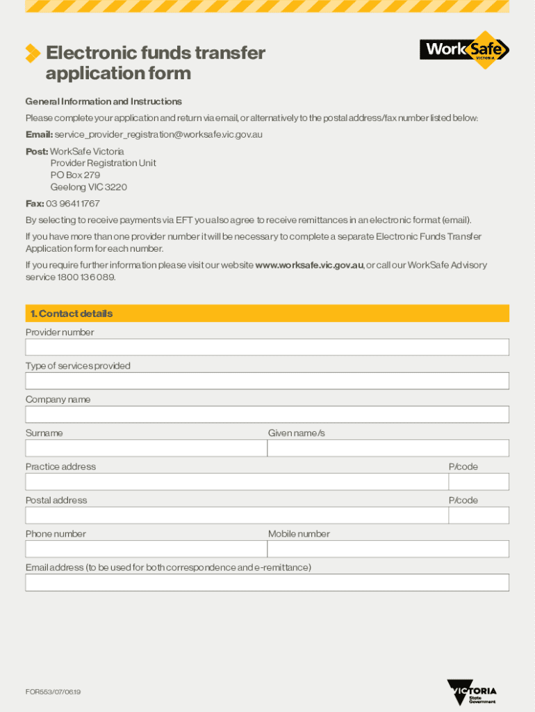  Completing the Electronic Funds Transfer Form 2019-2024