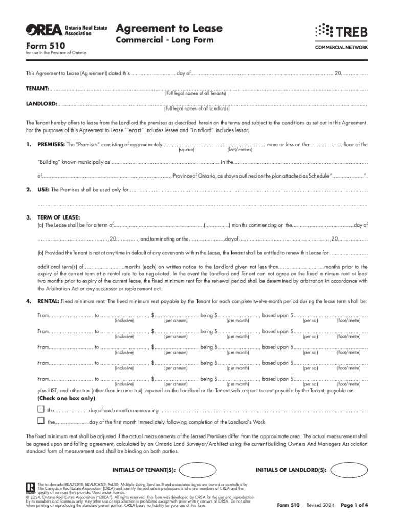 Ontario Commercial Lease Agreement  Form