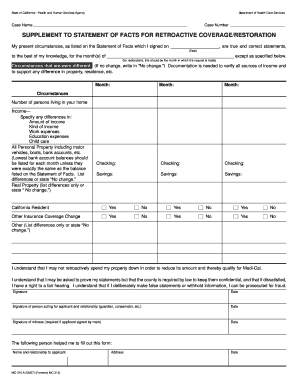 How to Fill Out Supplement to Statement of Facts for Retroactive Coverage Restoration  Form