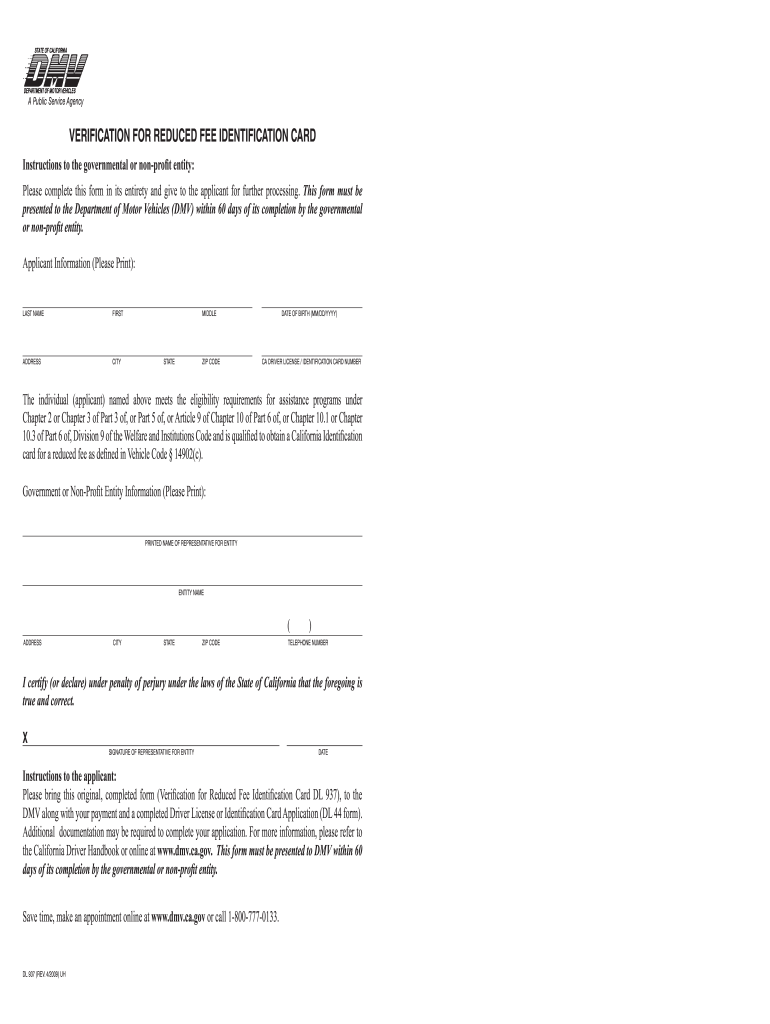 Dl 937 Form