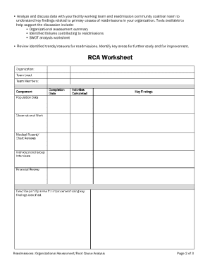 Root Cause Analysis Form