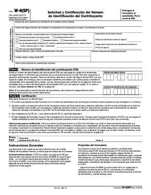 W9 Form Spanish