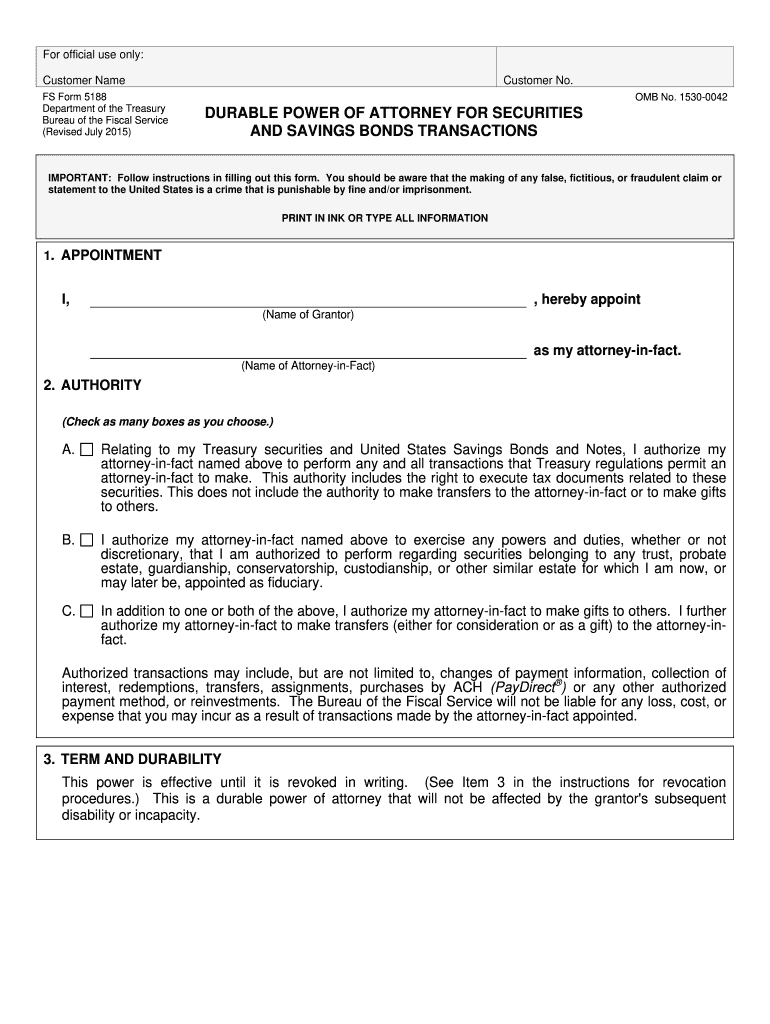  FS Form 5188 TreasuryDirect Treasurydirect 2015