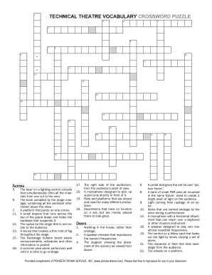 Theatre Vocabulary Crossword  Form