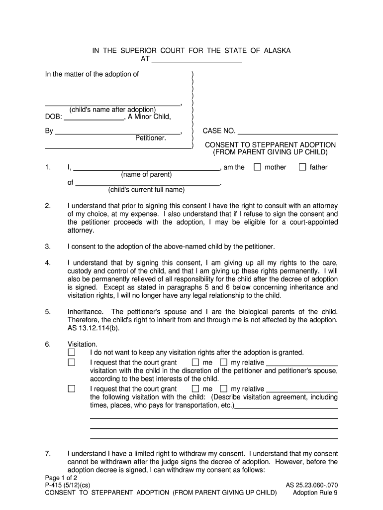 Alaska Form P 415