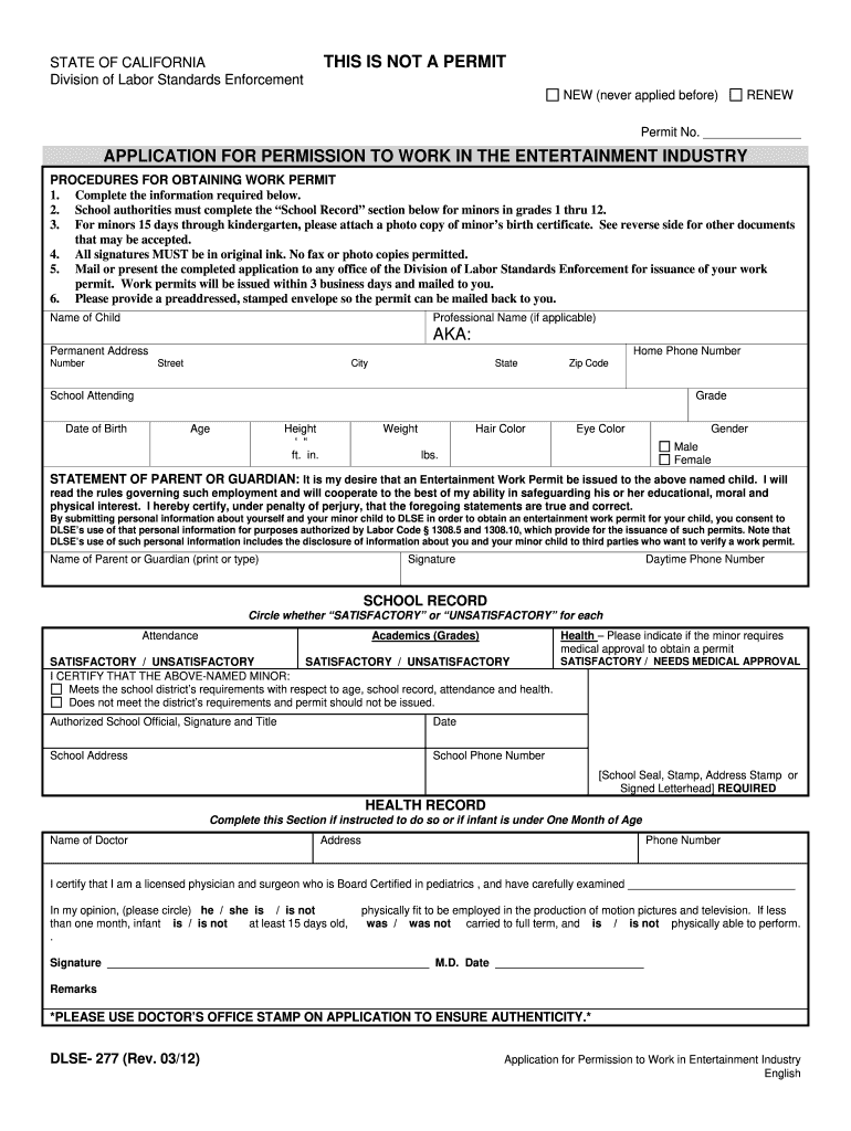 Dmv Work Permit  Form