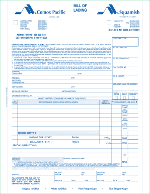 Comox Pacific  Form