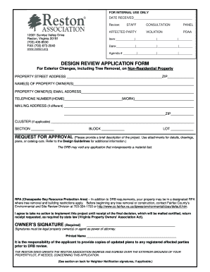 DESIGN REVIEW APPLICATION FORM Reston Association