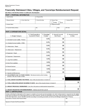 Form 5199, FDCVT Reimbursement Request State of Michigan Michigan