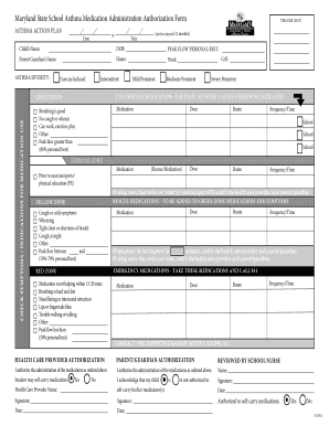 Maryland State School Asthma  Form