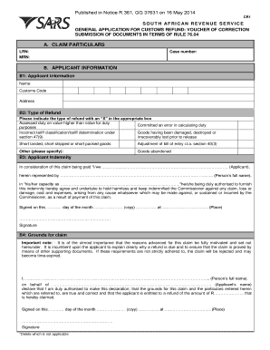 Rule Notice R361 GG 37631 Form CR1 16 May Sars