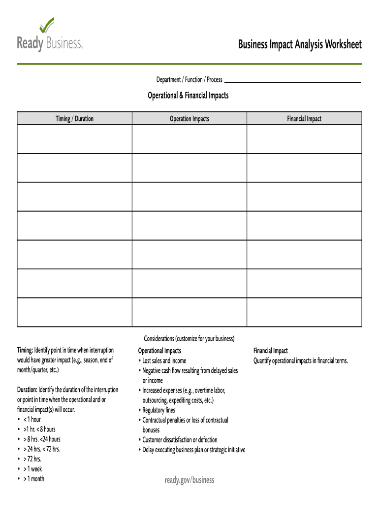 Business Performance Analysis Worksheets