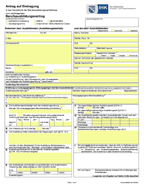 Ausbildungsvertrag  Form