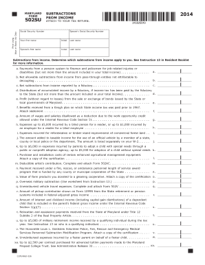502SU Maryland Tax Forms and Instructions Msfa