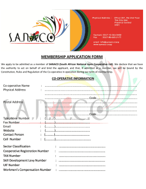 Sanco Membership Form PDF