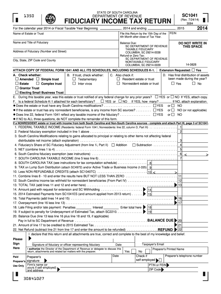  Sc Form Number 1041 2019