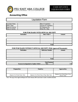 Liquidation Format